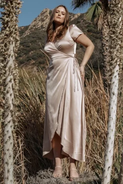 Baltic Born Krystal Satin Wrap Gown |