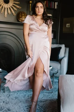 Baltic Born Krystal Satin Wrap Gown |