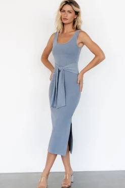 Baltic Born Kylee Front Tie Dress | Dusty Blue