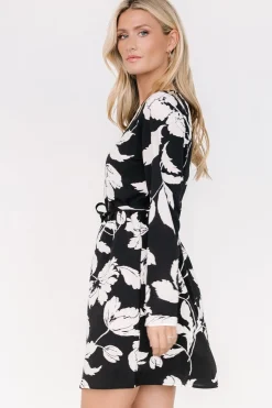 Baltic Born Kyoto Short Dress | Black + White Floral