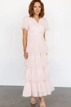 Baltic Born Laia Tiered Maxi Dress | Pale Blush