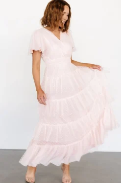 Baltic Born Laia Tiered Maxi Dress | Pale Blush