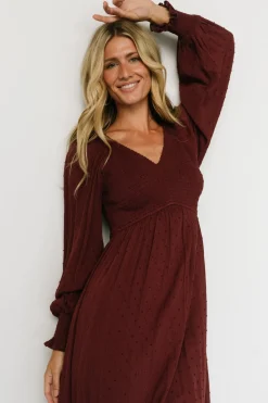 Baltic Born Lainey Smocked Dotted Midi Dress |