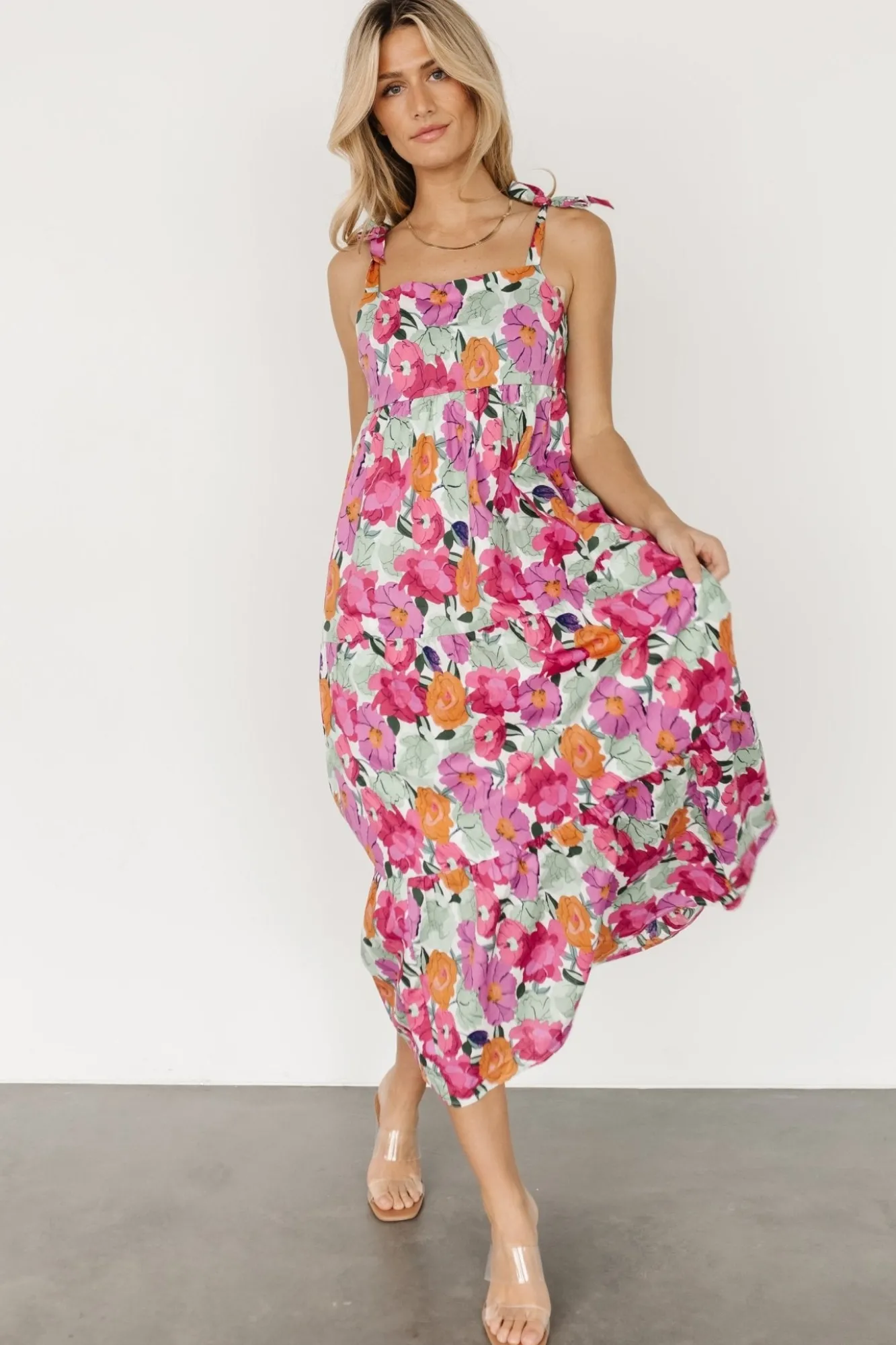 Baltic Born Lakewood Tie Dress | Pink Multi