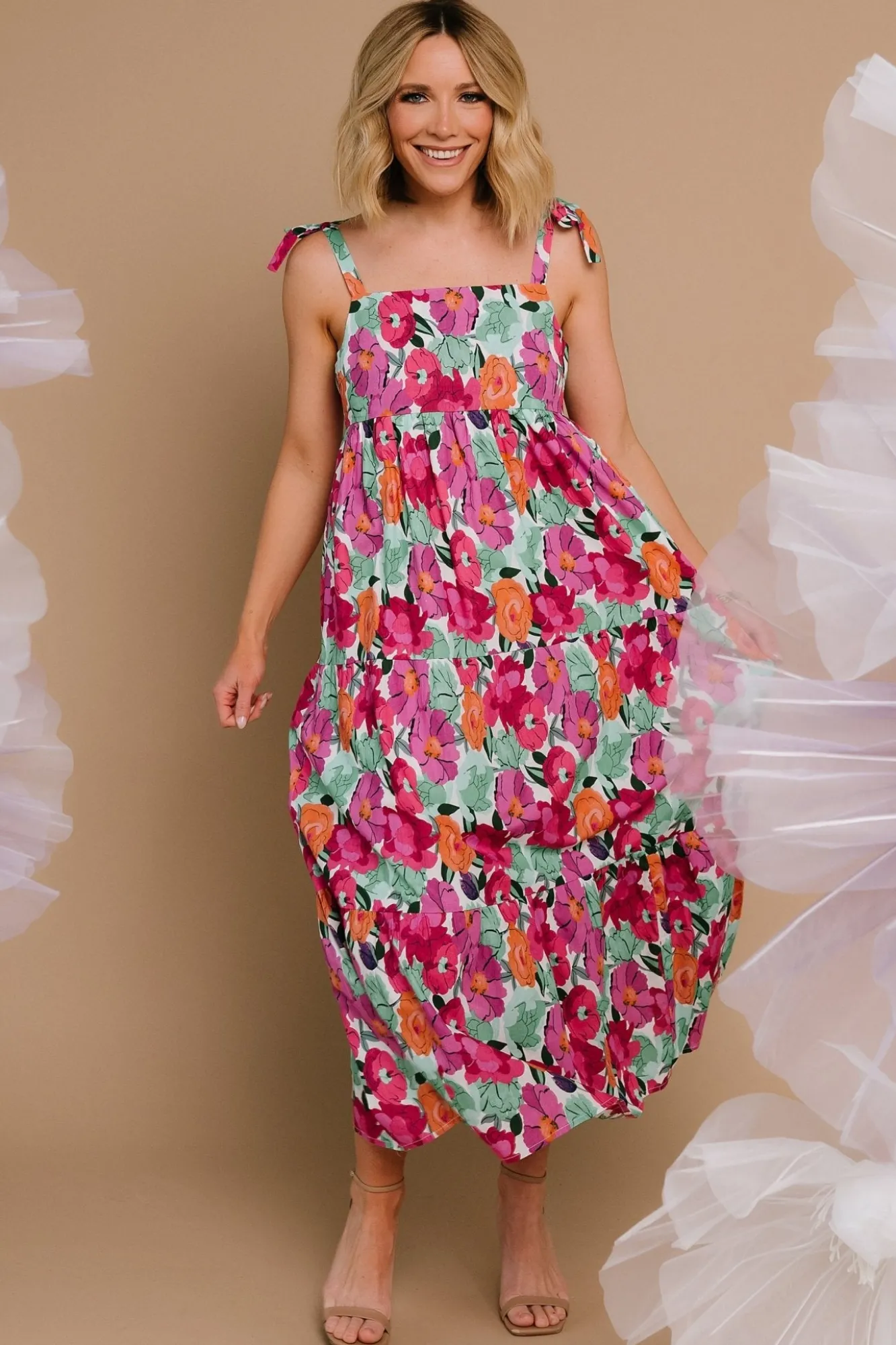 Baltic Born Lakewood Tie Dress | Pink Multi