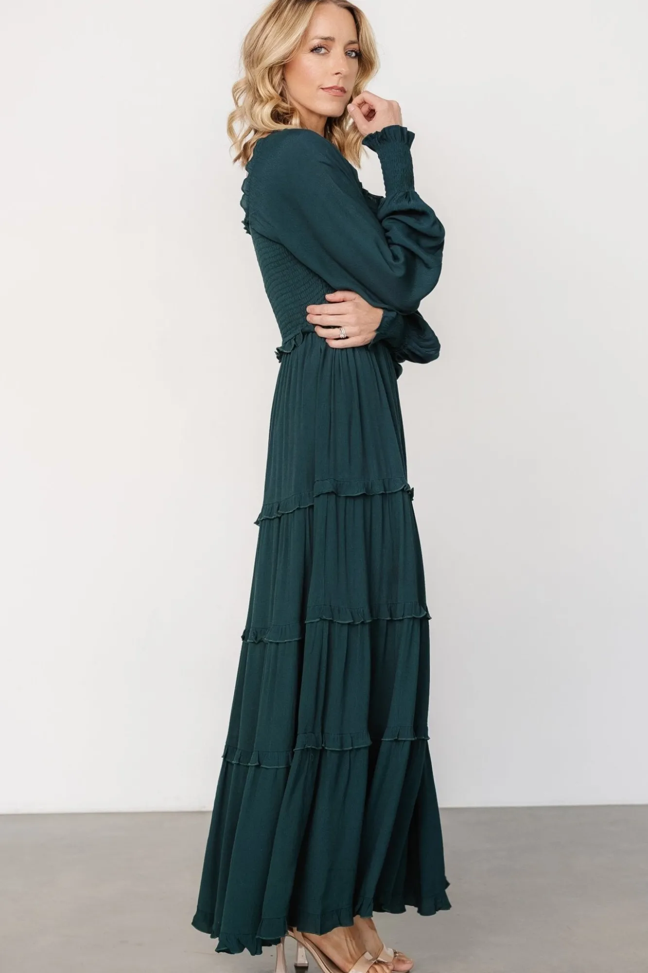 Baltic Born Lana Smocked Maxi Dress | Dark Green