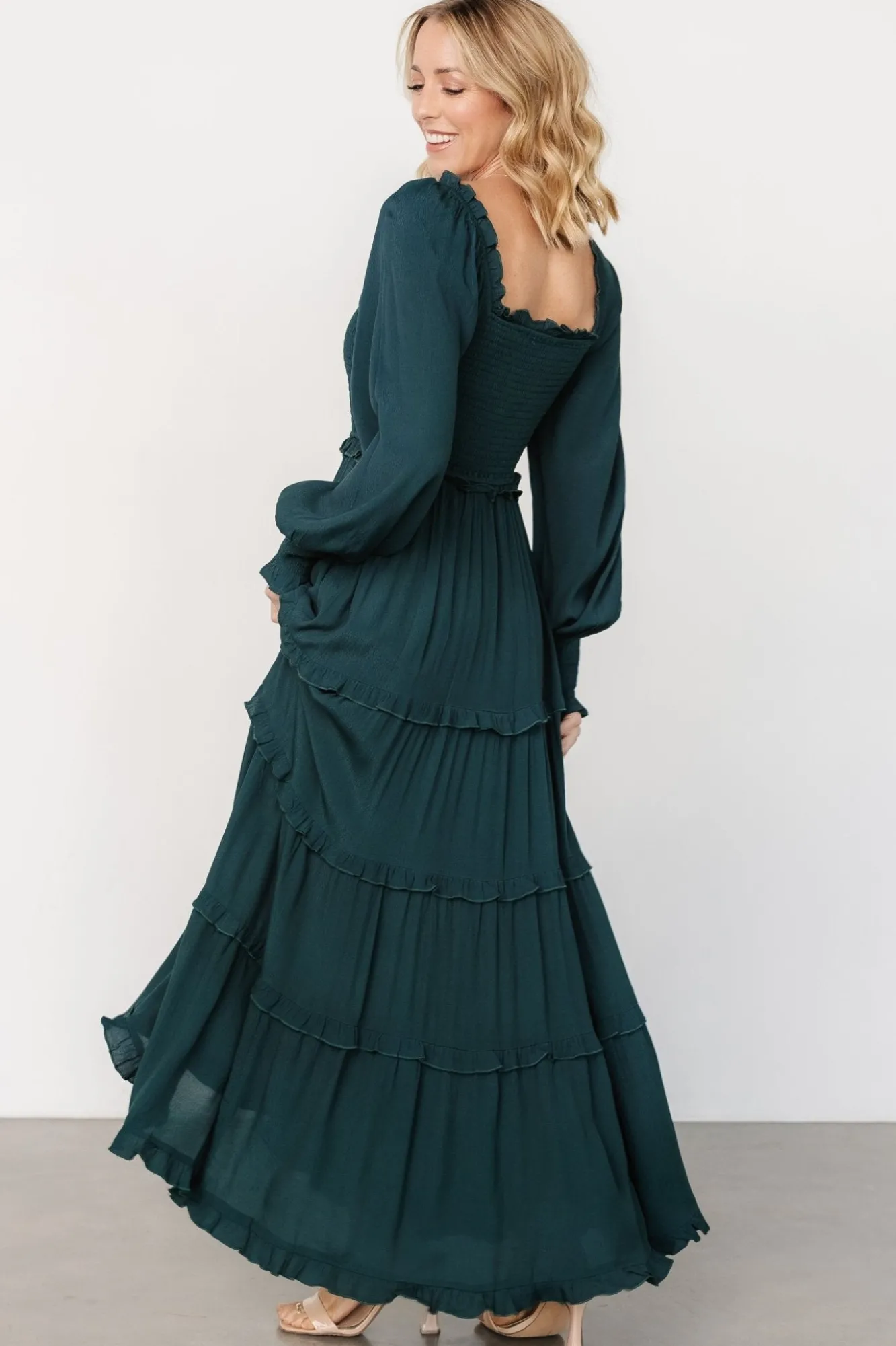 Baltic Born Lana Smocked Maxi Dress | Dark Green