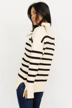 Baltic Born Landell Striped Sweater | Ivory + Black