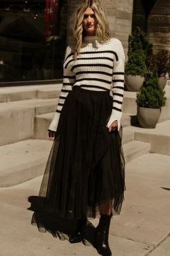 Baltic Born Landell Striped Sweater | Ivory + Black