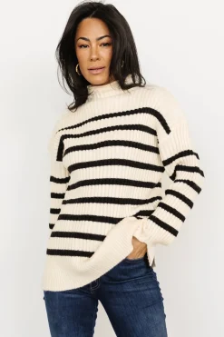 Baltic Born Landell Striped Sweater | Ivory + Black