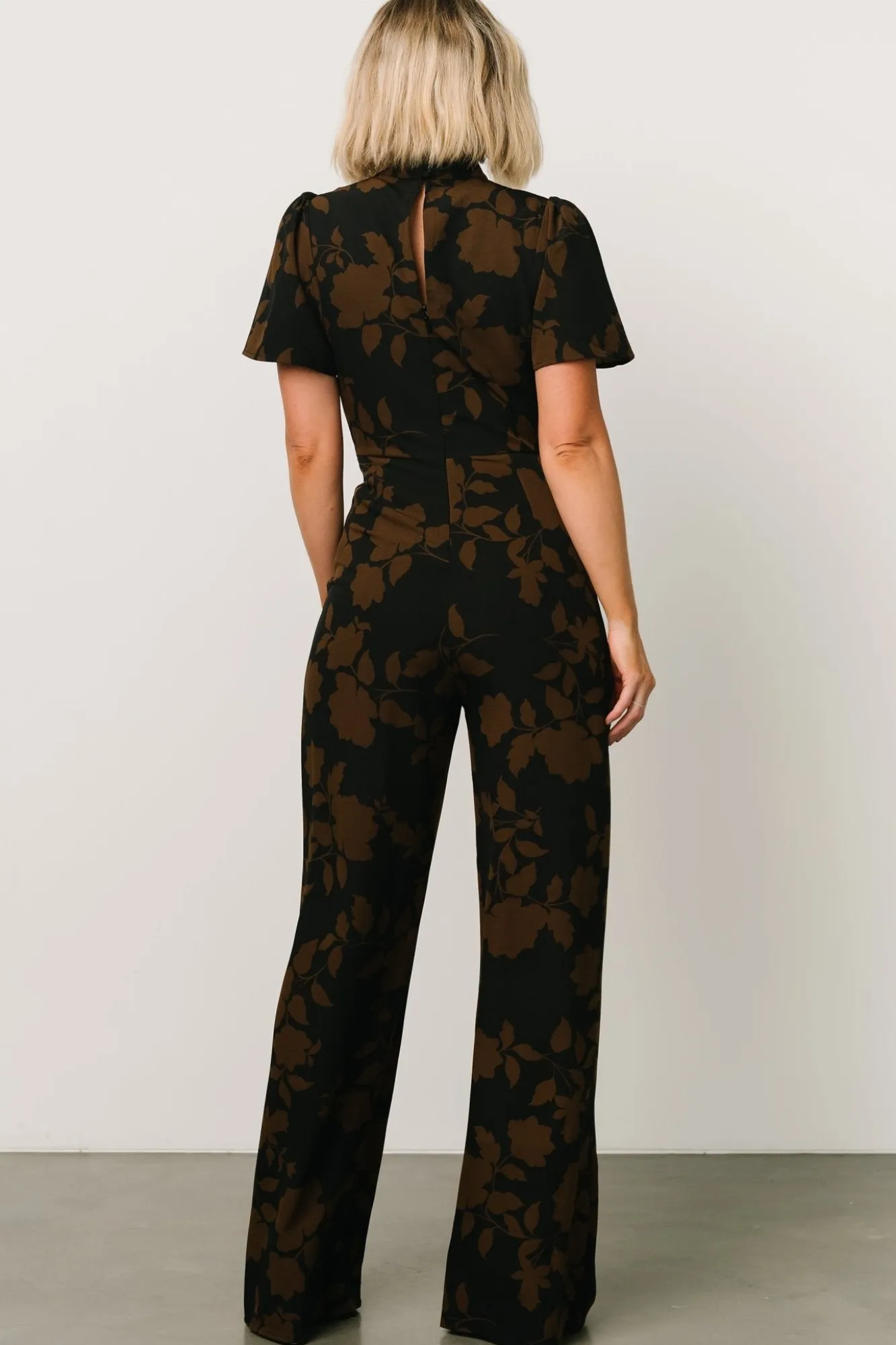 Baltic Born Langham Mock Neck Jumpsuit | Espresso Print