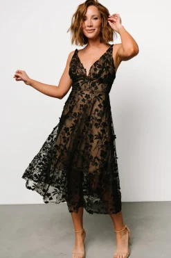 Baltic Born Larissa Midi Dress | Black + Nude