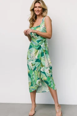 Baltic Born Latonya Faux Wrap Dress | Green Multi