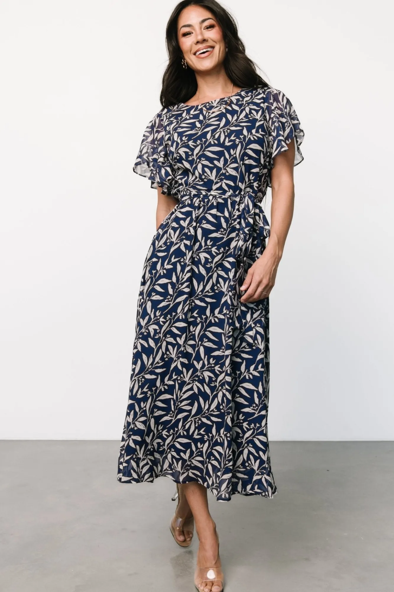 Baltic Born Laurel Midi Dress | Blue + Gray Floral