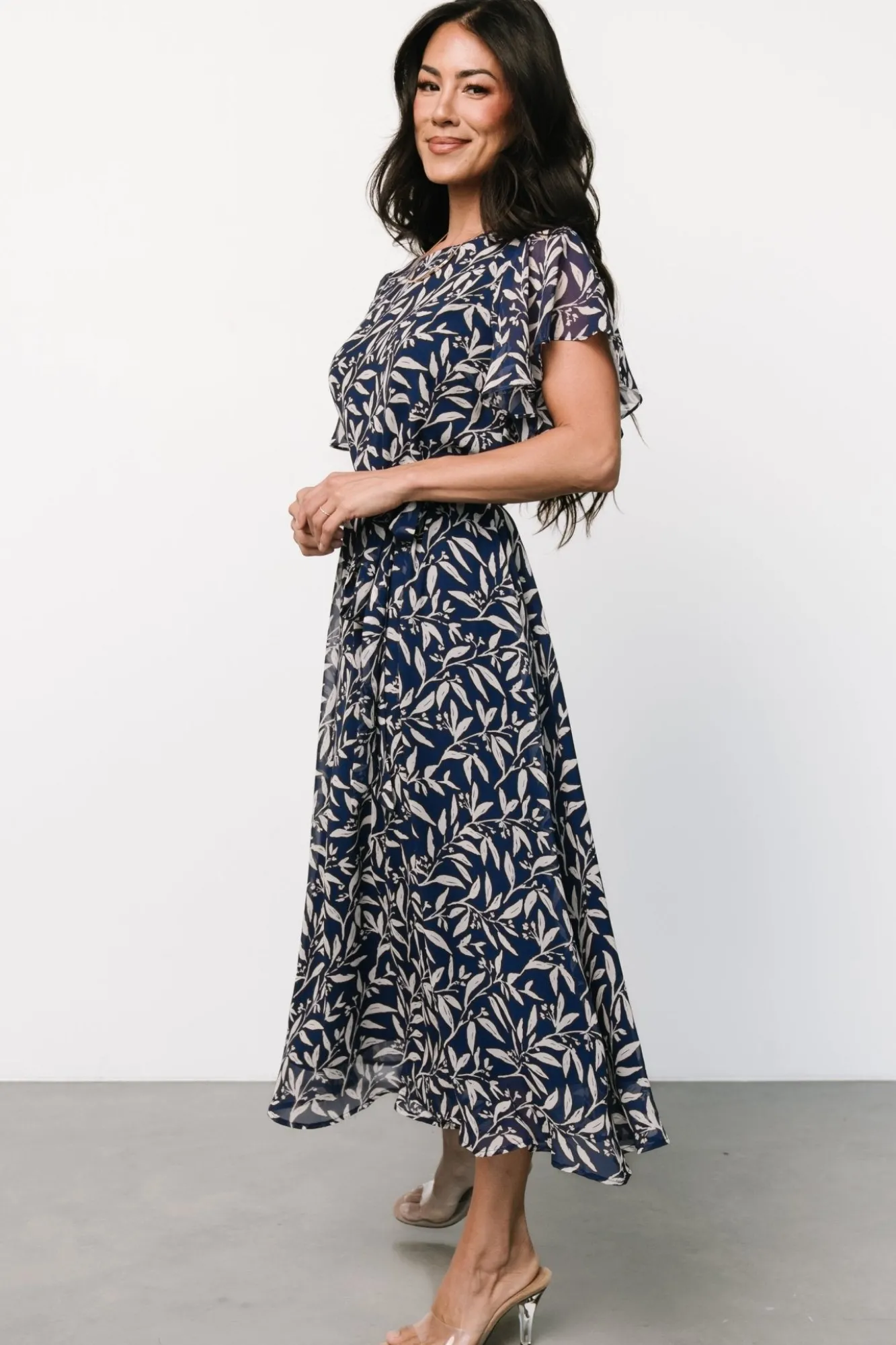 Baltic Born Laurel Midi Dress | Blue + Gray Floral