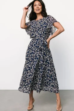 Baltic Born Laurel Midi Dress | Blue + Gray Floral