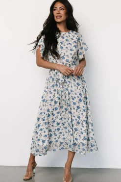 Baltic Born Laurel Midi Dress | Off-White + Blue Floral