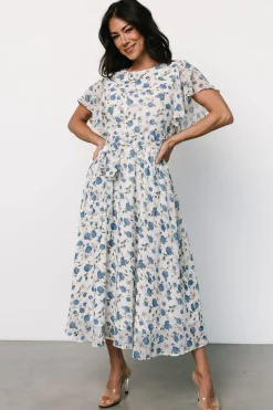 Baltic Born Laurel Midi Dress | Off-White + Blue Floral