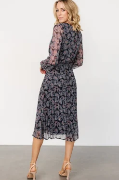 Baltic Born Laurie Midi Dress | Black Print