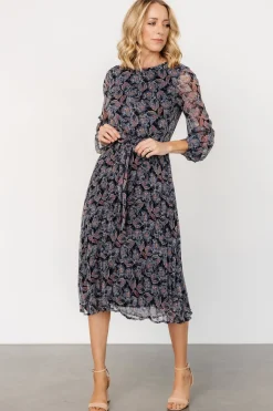 Baltic Born Laurie Midi Dress | Black Print