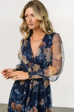 Baltic Born Layla Tulle Maxi Dress | Blue + Golden Floral