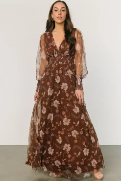 Baltic Born Layla Tulle Maxi Dress | Chestnut Floral