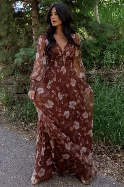 Baltic Born Layla Tulle Maxi Dress | Chestnut Floral