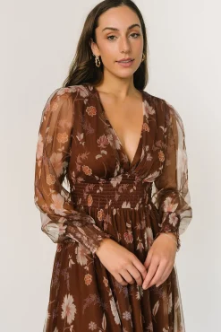 Baltic Born Layla Tulle Maxi Dress | Chestnut Floral