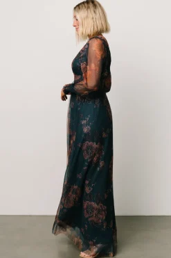 Baltic Born Layla Tulle Maxi Dress | Copper + Blue Metallic