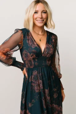 Baltic Born Layla Tulle Maxi Dress | Copper + Blue Metallic