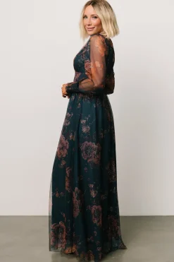 Baltic Born Layla Tulle Maxi Dress | Copper + Blue Metallic