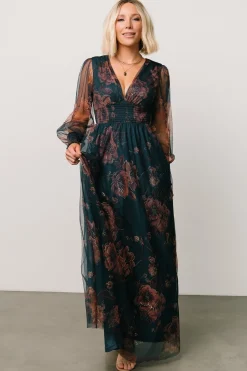 Baltic Born Layla Tulle Maxi Dress | Copper + Blue Metallic
