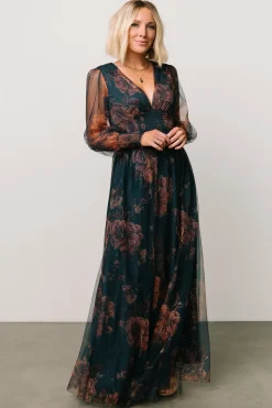 Baltic Born Layla Tulle Maxi Dress | Copper + Blue Metallic