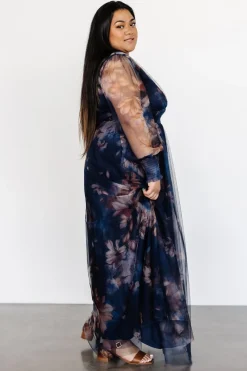 Baltic Born Layla Tulle Maxi Dress | Dark Blue Floral