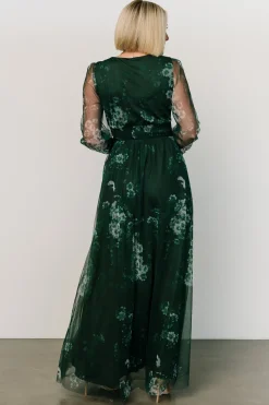 Baltic Born Layla Tulle Maxi Dress | Dark Green Multi