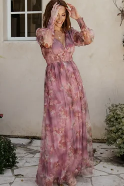 Baltic Born Layla Tulle Maxi Dress | Dusty Orchid Floral