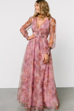 Baltic Born Layla Tulle Maxi Dress | Dusty Orchid Floral