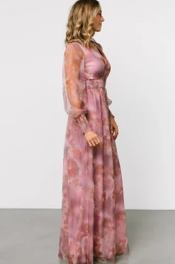 Baltic Born Layla Tulle Maxi Dress | Dusty Orchid Floral