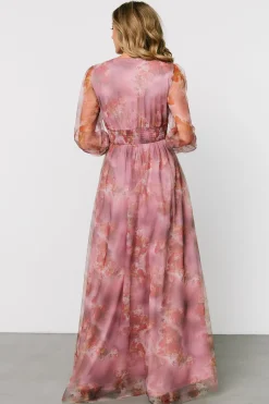 Baltic Born Layla Tulle Maxi Dress | Dusty Orchid Floral