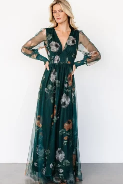 Baltic Born Layla Tulle Maxi Dress | Deep Topaz Floral