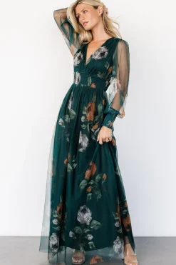 Baltic Born Layla Tulle Maxi Dress | Deep Topaz Floral