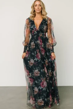 Baltic Born Layla Tulle Maxi Dress | Garden Navy Floral