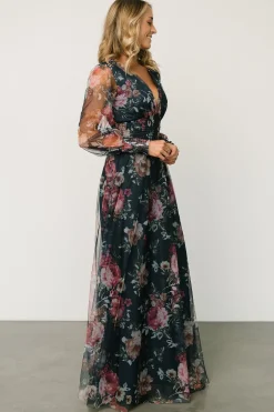 Baltic Born Layla Tulle Maxi Dress | Garden Navy Floral