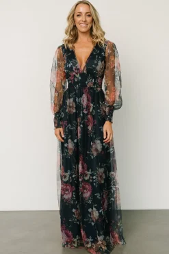 Baltic Born Layla Tulle Maxi Dress | Garden Navy Floral