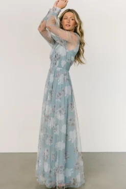 Baltic Born Layla Tulle Maxi Dress | Light Blue Floral