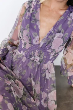 Baltic Born Layla Tulle Maxi Dress | Lavender + Blush Floral