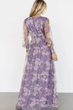 Baltic Born Layla Tulle Maxi Dress | Lavender + Blush Floral