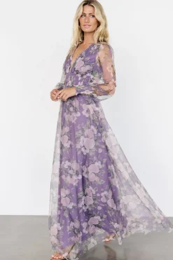 Baltic Born Layla Tulle Maxi Dress | Lavender + Blush Floral