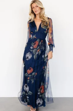 Baltic Born Layla Tulle Maxi Dress | Navy Blue Floral