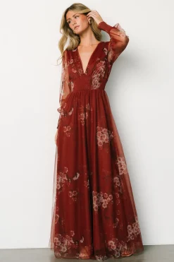 Baltic Born Layla Tulle Maxi Dress | Rust Floral